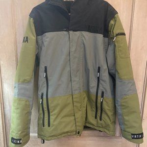 Virtika Signature Ski Coat/Jacket Outerwear Large New Olive/Grey BlackFridaySale